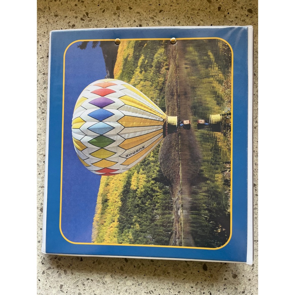 Mead Trapper Keeper Binder Hot Air Balloon Retro 80s 90s Style with 6 Portfolios - Picture 2 of 10
